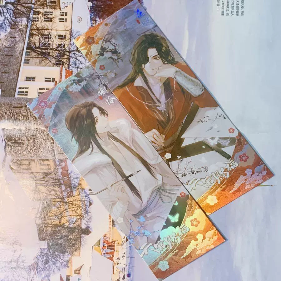 Heavenly Official Blessing 丨Reverse Laser Ticket Flower City Xie Lianlii Painting Weimei UV High Flash Booksign Gift Card Around the Same Person