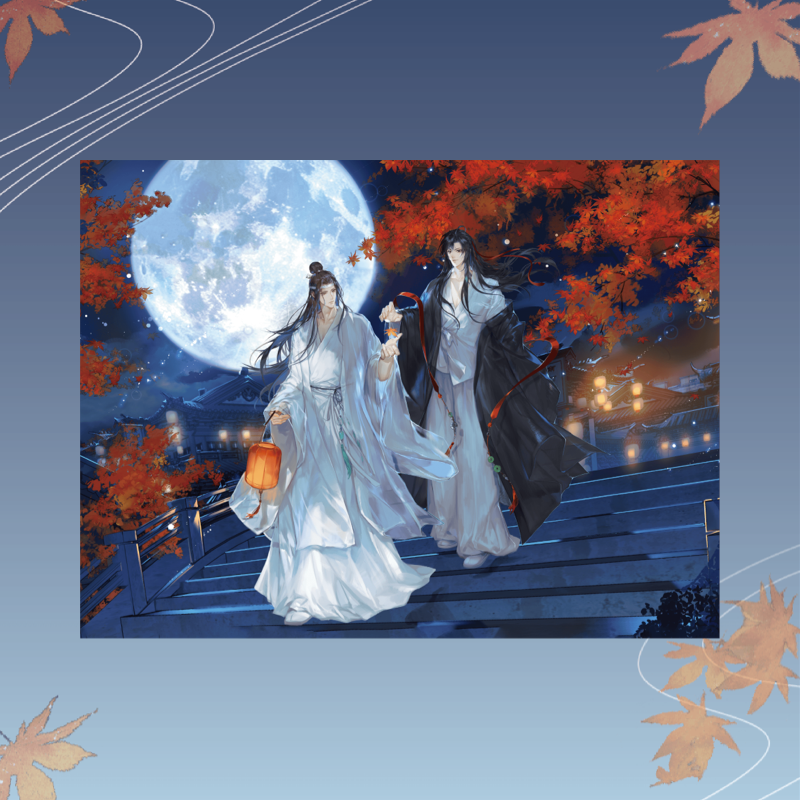 MDZS丨Magic Road Patriarch Animation Official Genuine Peripheral Moon Full Gilt Series Wei Wuxian Lan Forgetting Machine Double Standing Card Liu Ma