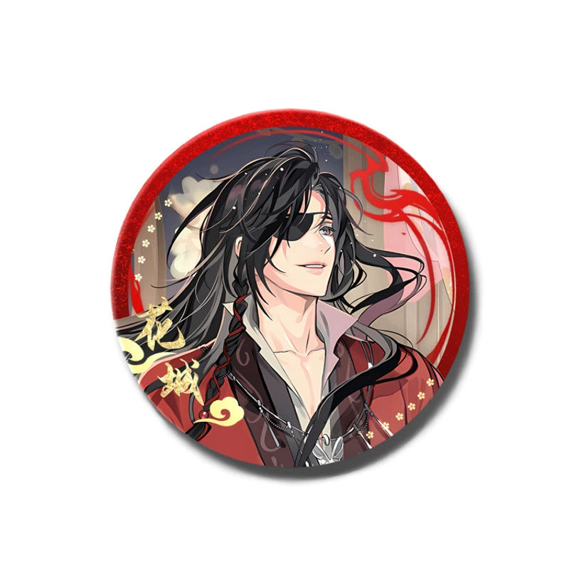 Heavenly officials bless 丨the double flash, chirp, badge, flower city, thank you for standing and painting without taboos 75mm brooch grain gift surround