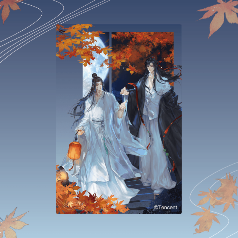 MDZS丨Magic Road Patriarch Animation Official Genuine Peripheral Moon Full Gilt Series Wei Wuxian Lan Forgetting Machine Double Standing Card Liu Ma