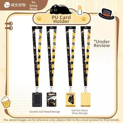 Lord of the Mysteries Cat Adventure Series Cosmic Cat Head & Sneaky Cat Styles PU Card Holder