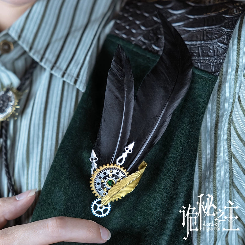 LOTM丨Metal Brooch  Amon Series Crow Feather Gear