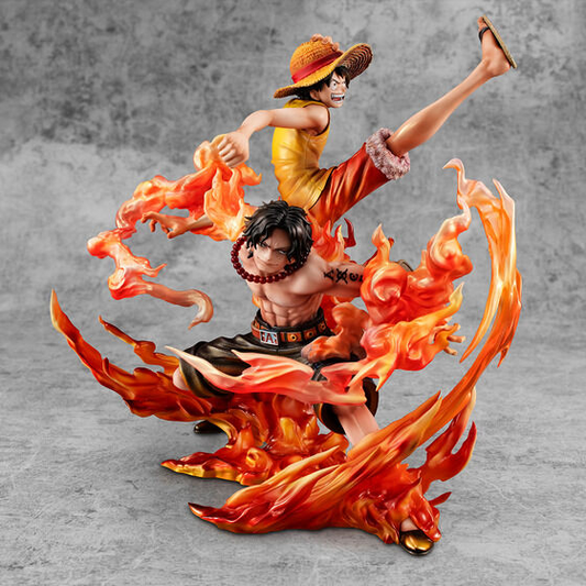 One Piece丨Marineford Battle Series Luffy and Ace Brothers Action Figure