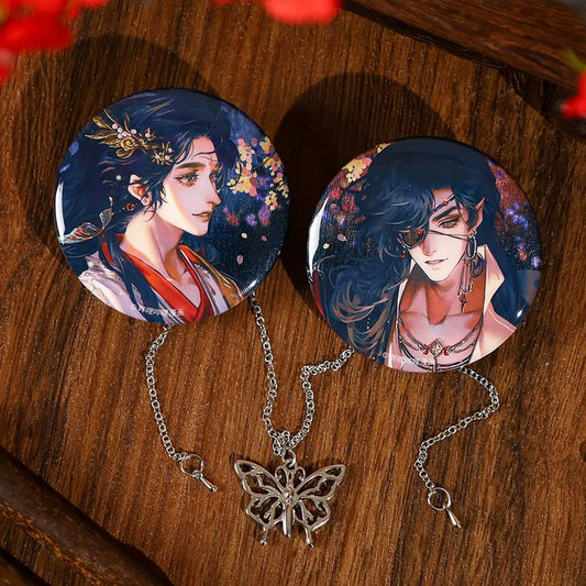 Genuine "Heavenly Official Blessing"丨 comic book surrounded by flowers and water pavilions, thank you for the Flower City Badge Combination