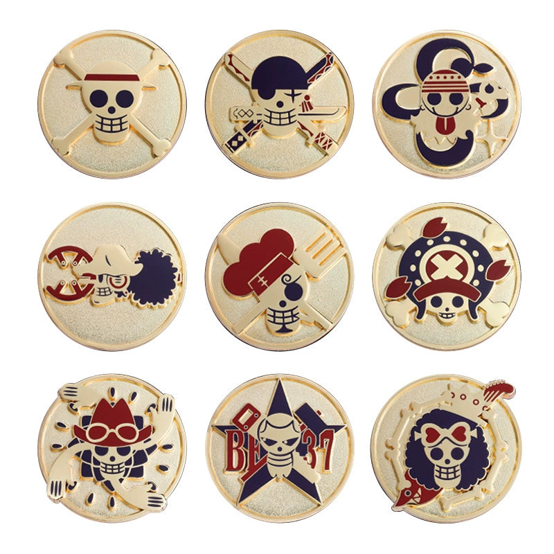 One Piece丨 Straw Hat Series Skull Golden Badge